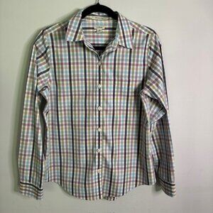 L.L. Bean Women's Wrinkle Free Plaid Oxford Long Sleeve Button Down Size XS
